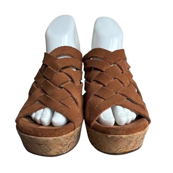 UGG Brown Marta Wedge Sandals with Cork Wedge Heel Size 10 - Picture 6 of 13